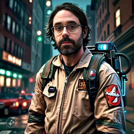 Imagine me as a ghostbuster