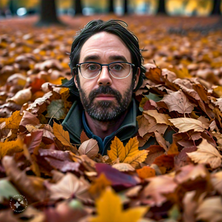 Imagine me in a pile of autumn leaves