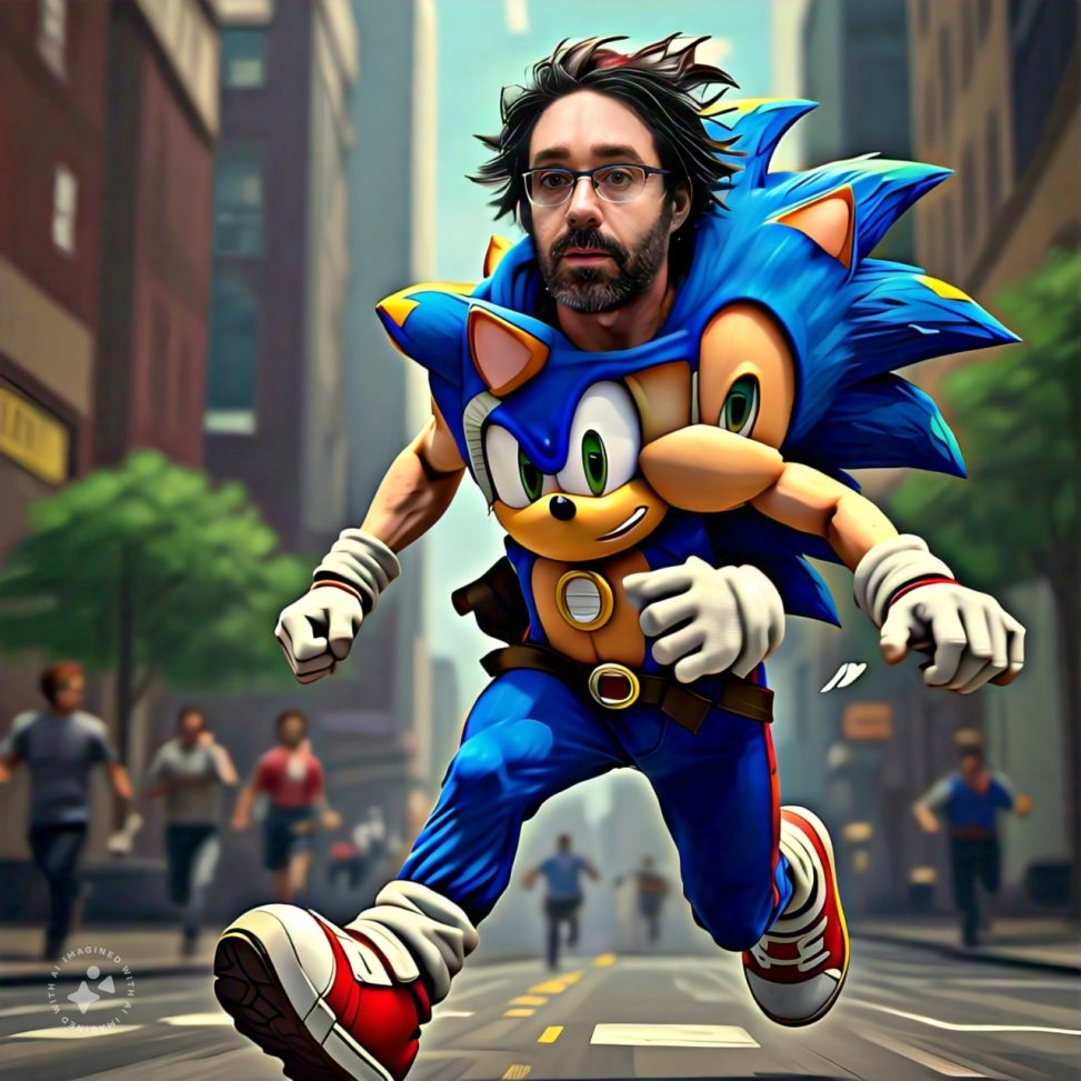 Imagine me running with Sonic the Hedgehog