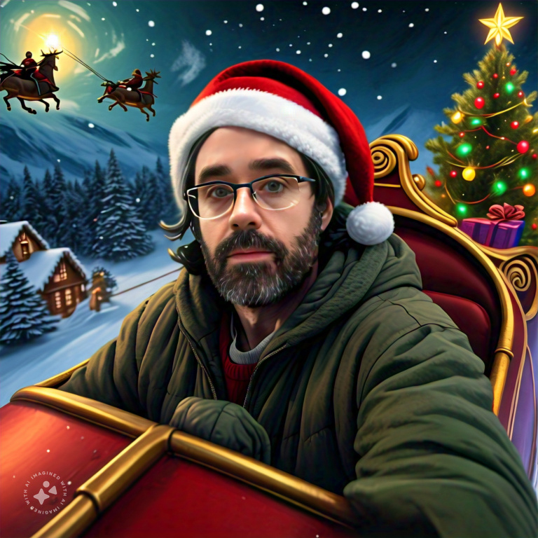 Imagine me flying in Santa’s sleigh