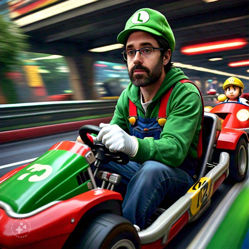 Imagine me driving in Mario Kart