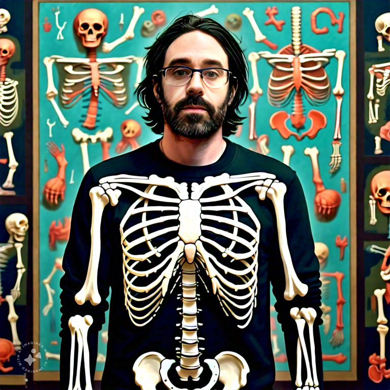 Imagine me as a skeleton