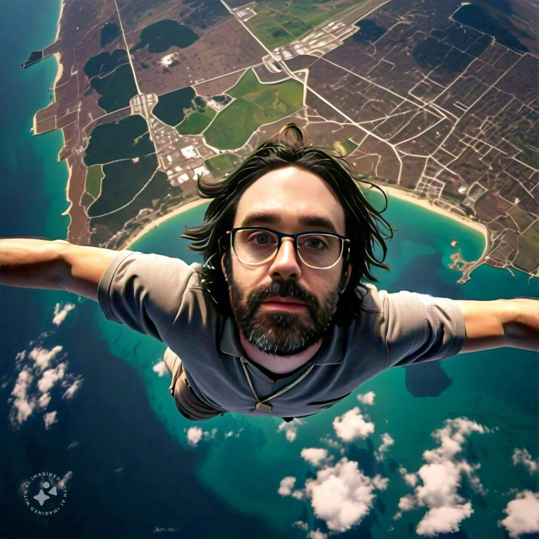 Imagine me floating above earth