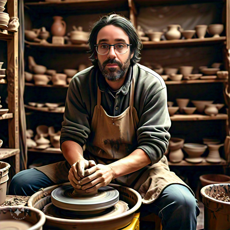 Imagine me making pottery at a pottery wheel