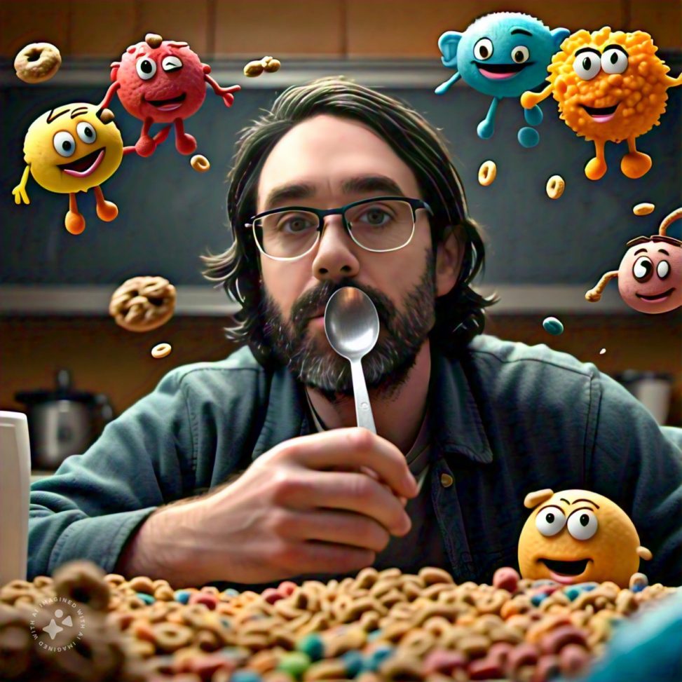 Imagine me with breakfast cereal characters