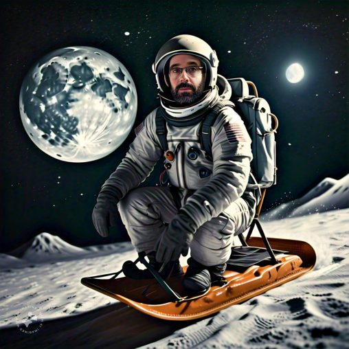 Imagine me sledding on the moon