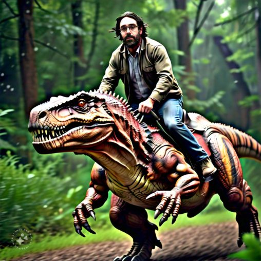 Imagine me riding a T-Rex