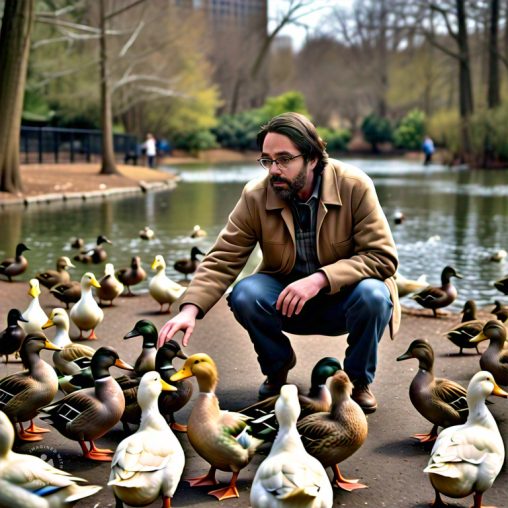 Imagine me petting a lot of ducks