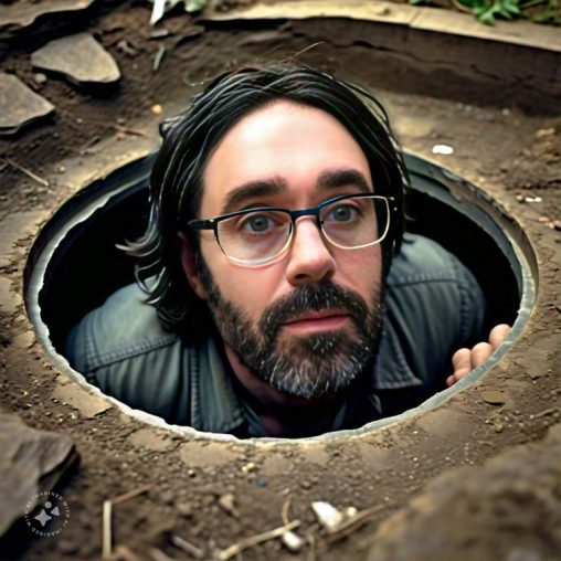 Imagine me looking up from a hole in the ground