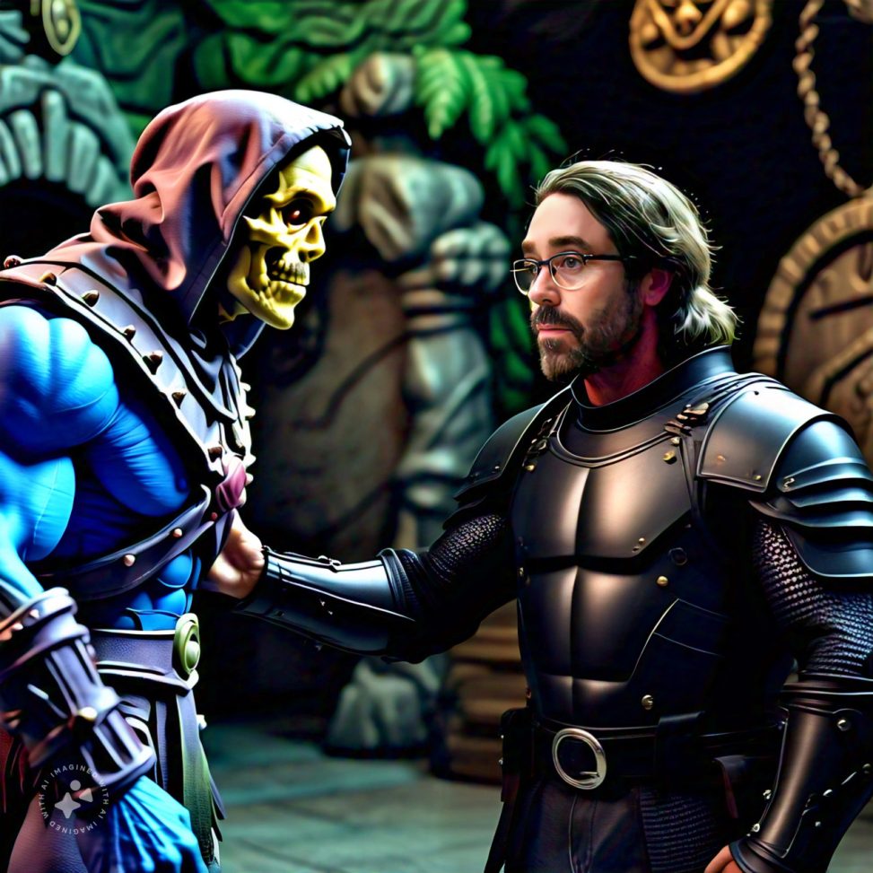 Imagine me meeting Skeletor wearing a black suit of armor