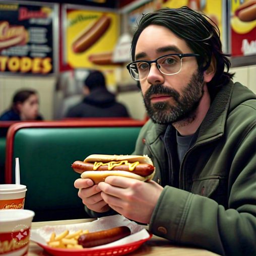 Imagine me eating hot dogs