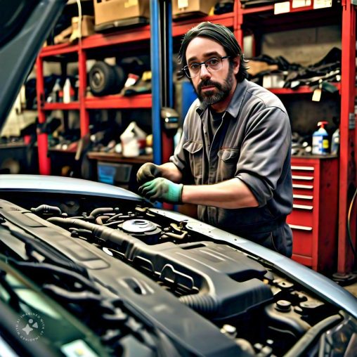 Imagine me fixing a car