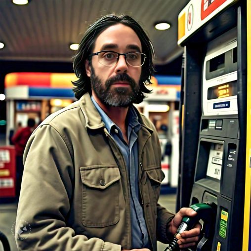 Imagine me pumping gas