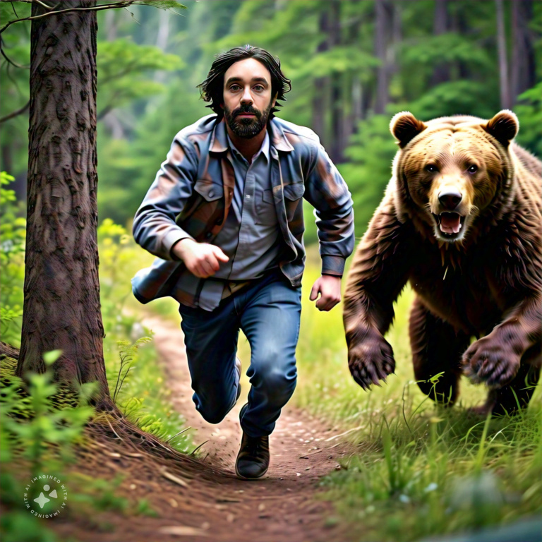 Imagine me being chased by a bear