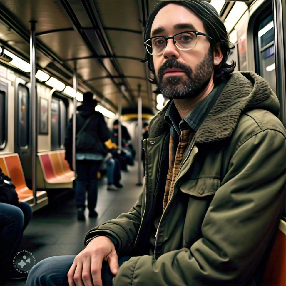 Imagine me on the subway in New York City