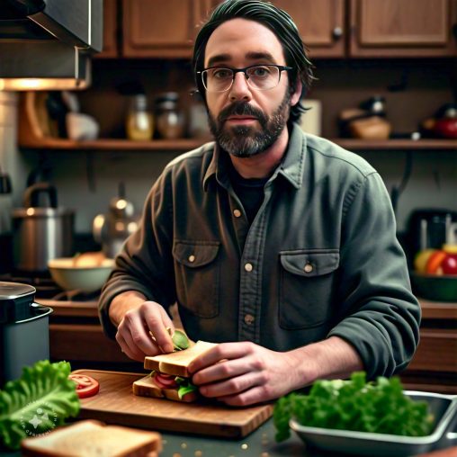 Imagine me making a sandwich