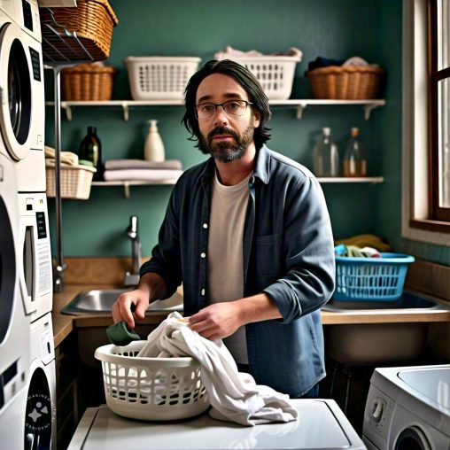 Imagine me doing laundry at home