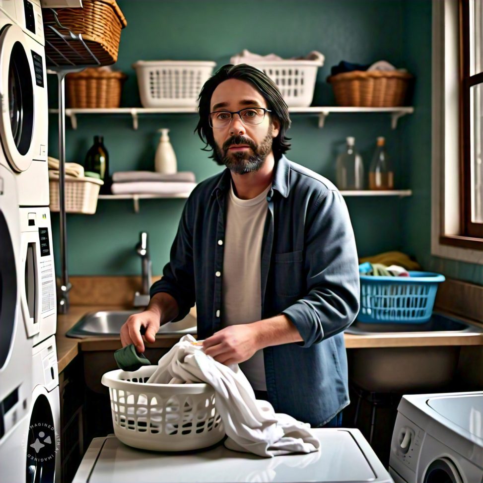 Imagine me doing laundry at home