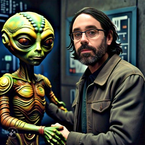 Imagine me shaking hands with a friendly alien