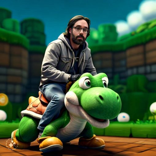 Imagine me riding Yoshi in Super Mario World