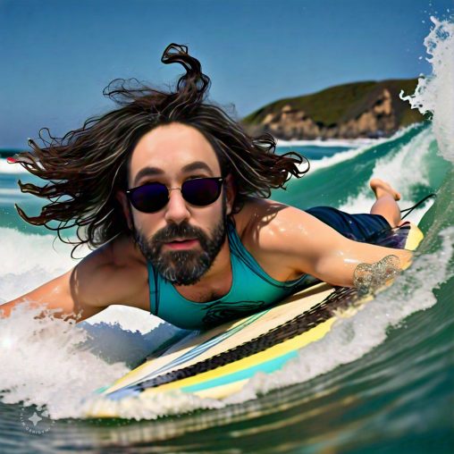 Imagine me surfing tidal waves
