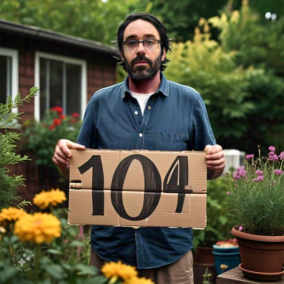 Imagine me holding a sign with 104 on it