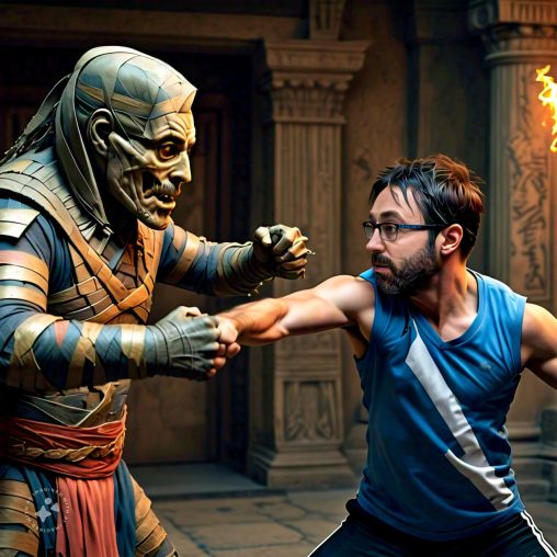 Imagine me fighting a mummy