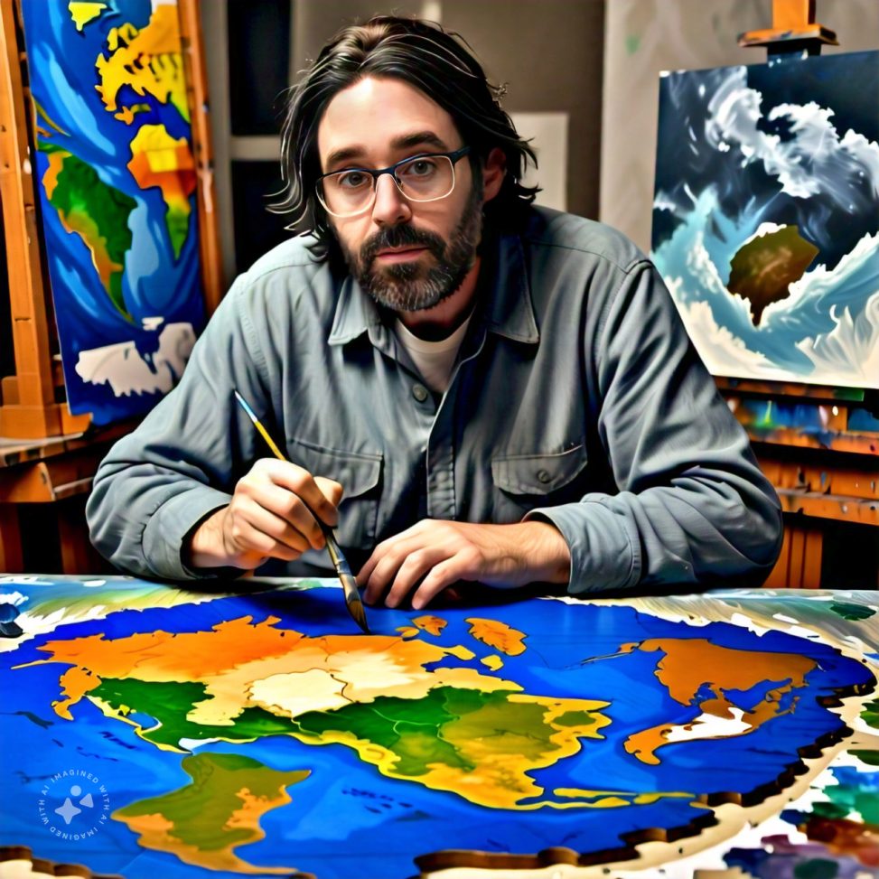 Imagine me painting a continent