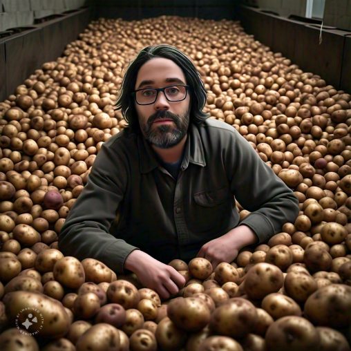 Imagine me surrounded by potatoes