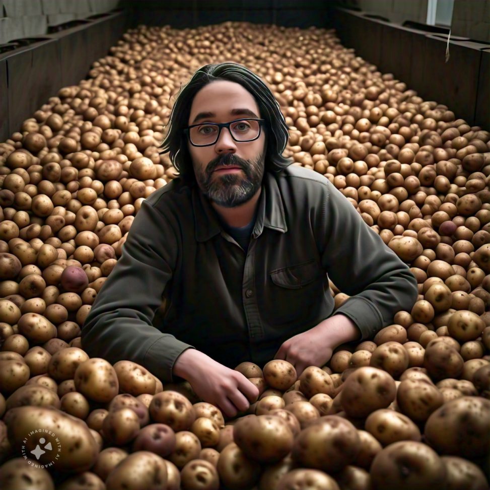 Imagine me surrounded by potatoes