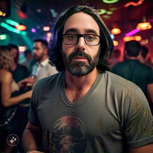 Imagine me at a night club in a cool T-shirt