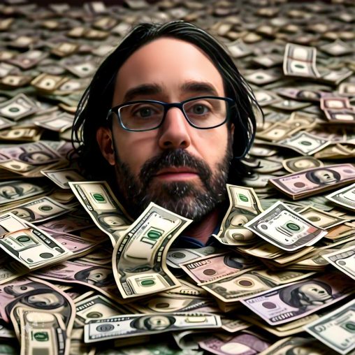 Imagine me covered in paper money