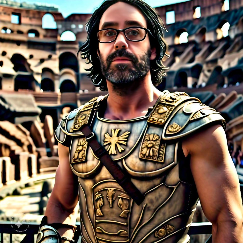 Imagine me in a Roman coliseum
