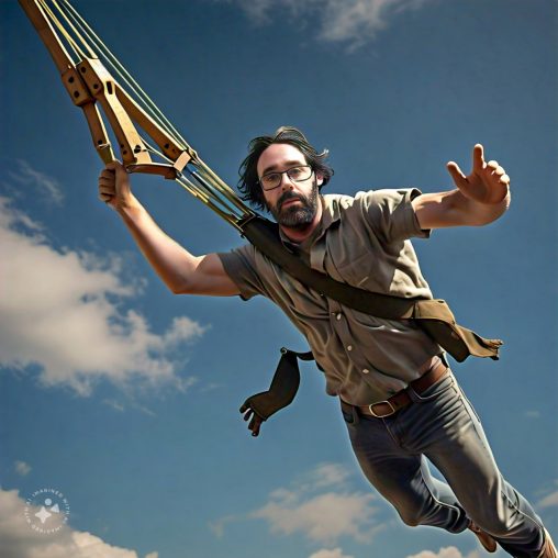 Imagine me being shot from a slingshot into the sky