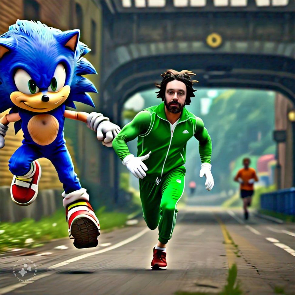 Imagine me running with Sonic the Hedgehog