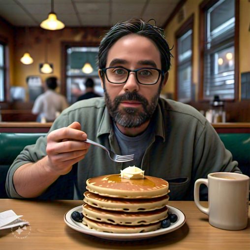 Imagine me enjoying a stack of pancakes