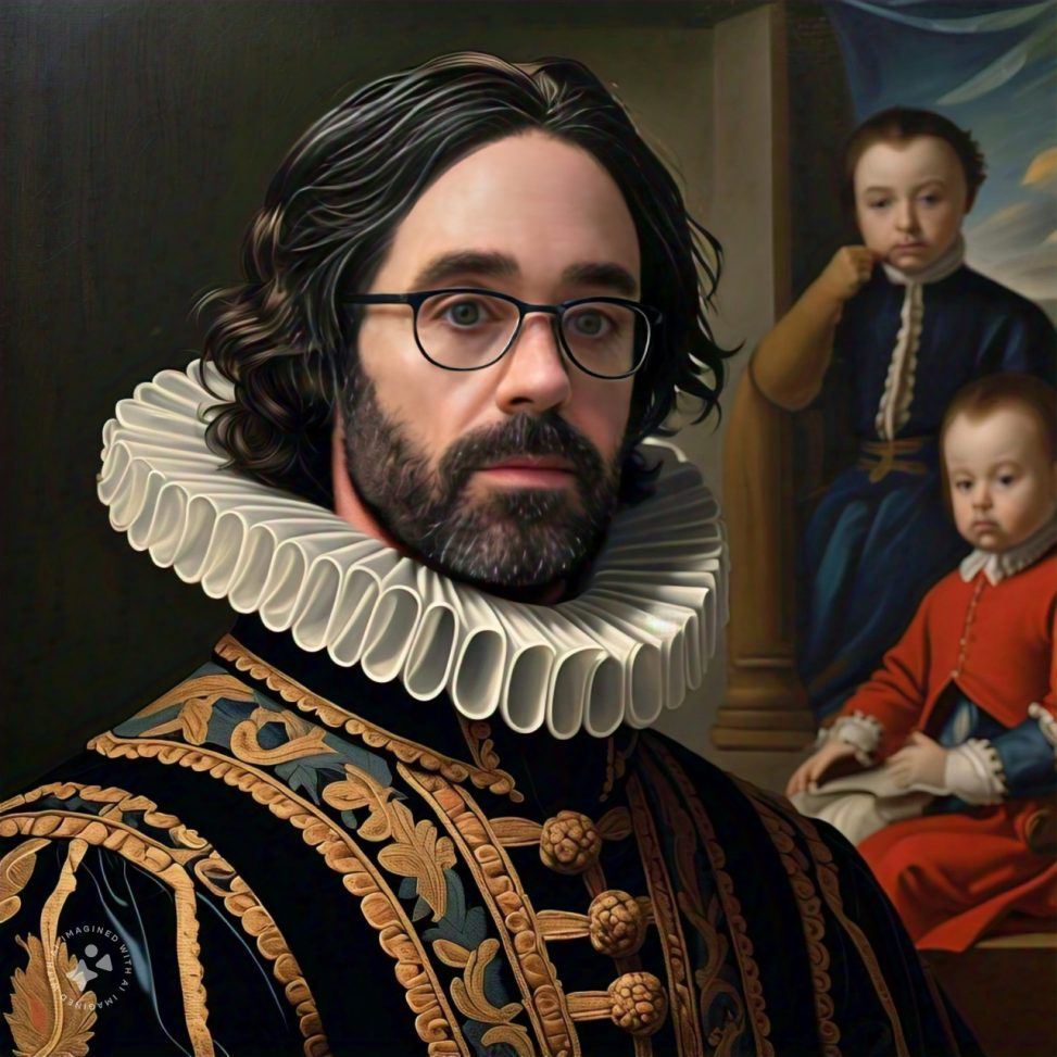 Imagine me in a painting wearing a ruff collar