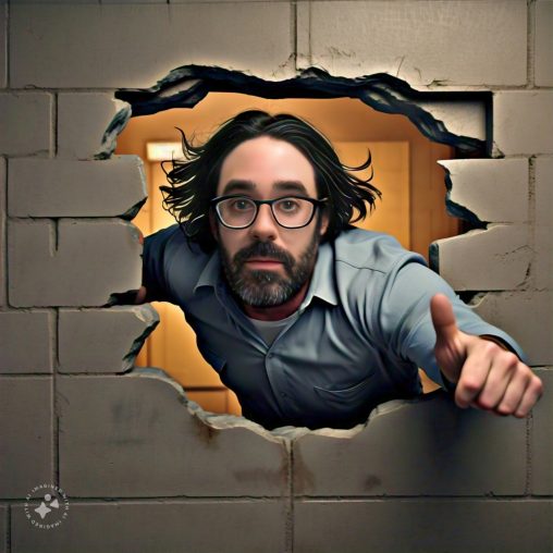 Imagine me bursting through a wall like the Kool-Aid Man