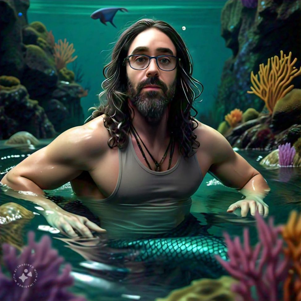 Imagine me as a merman wearing a tank top