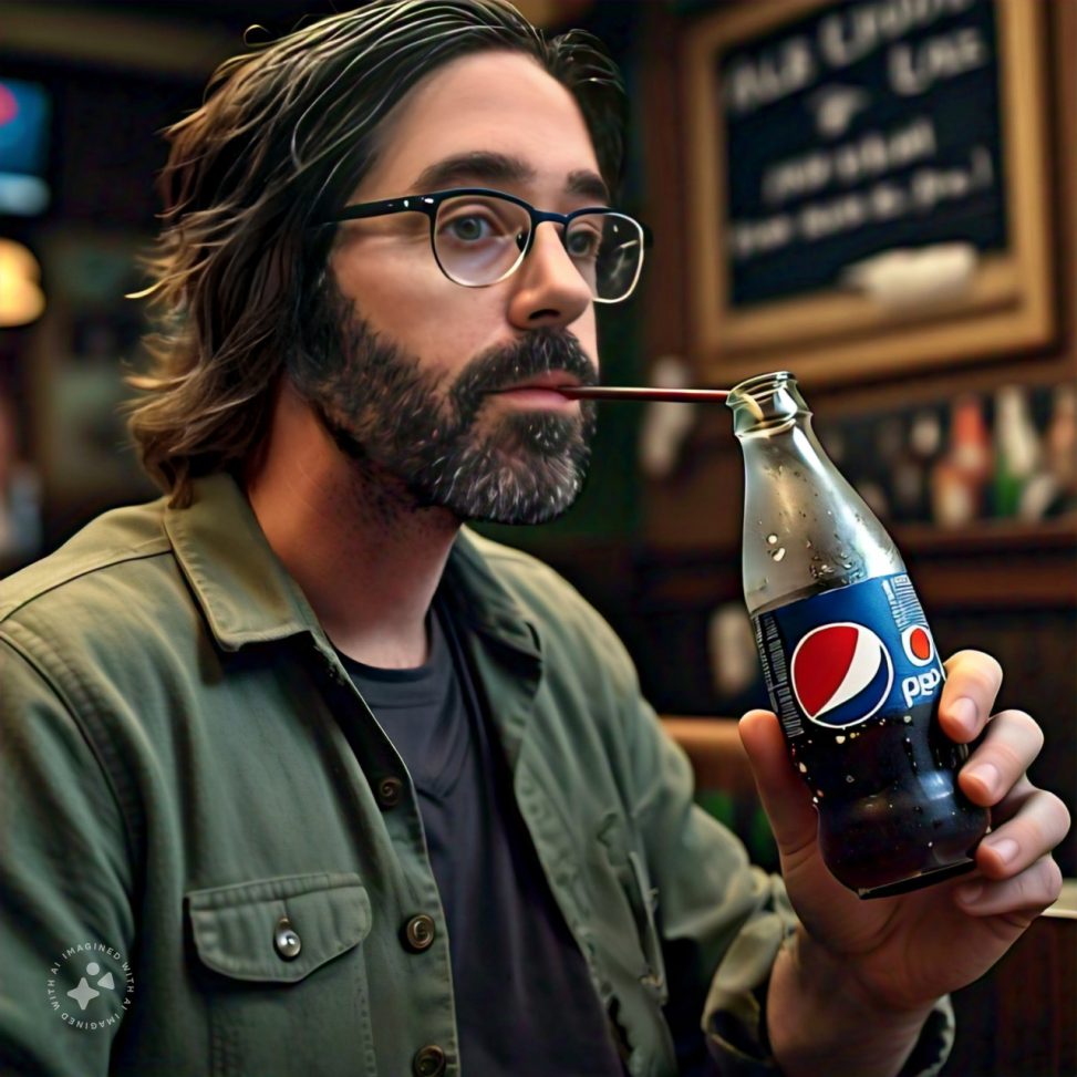 Imagine me drinking a Pepsi