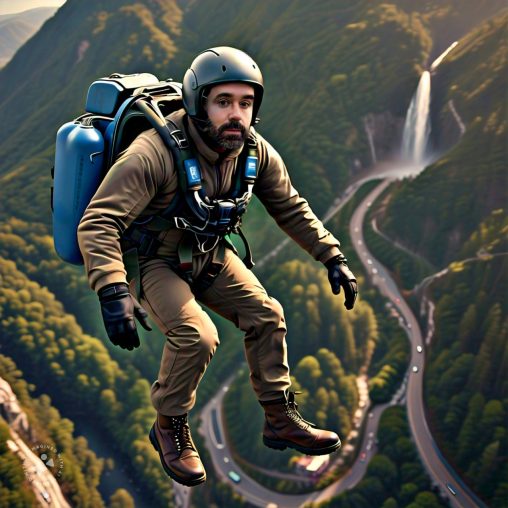 Imagine me flying with a jet pack on my back