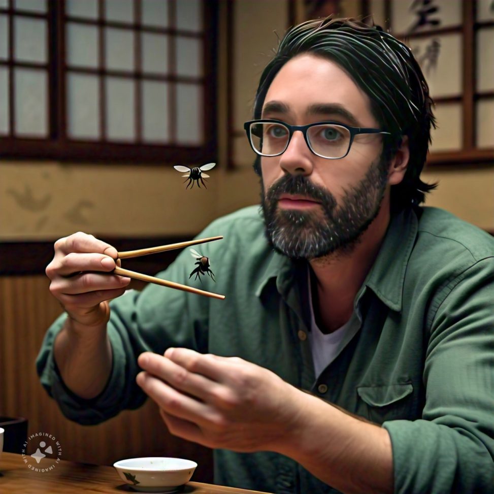 Imagine me catching a fly with chopsticks