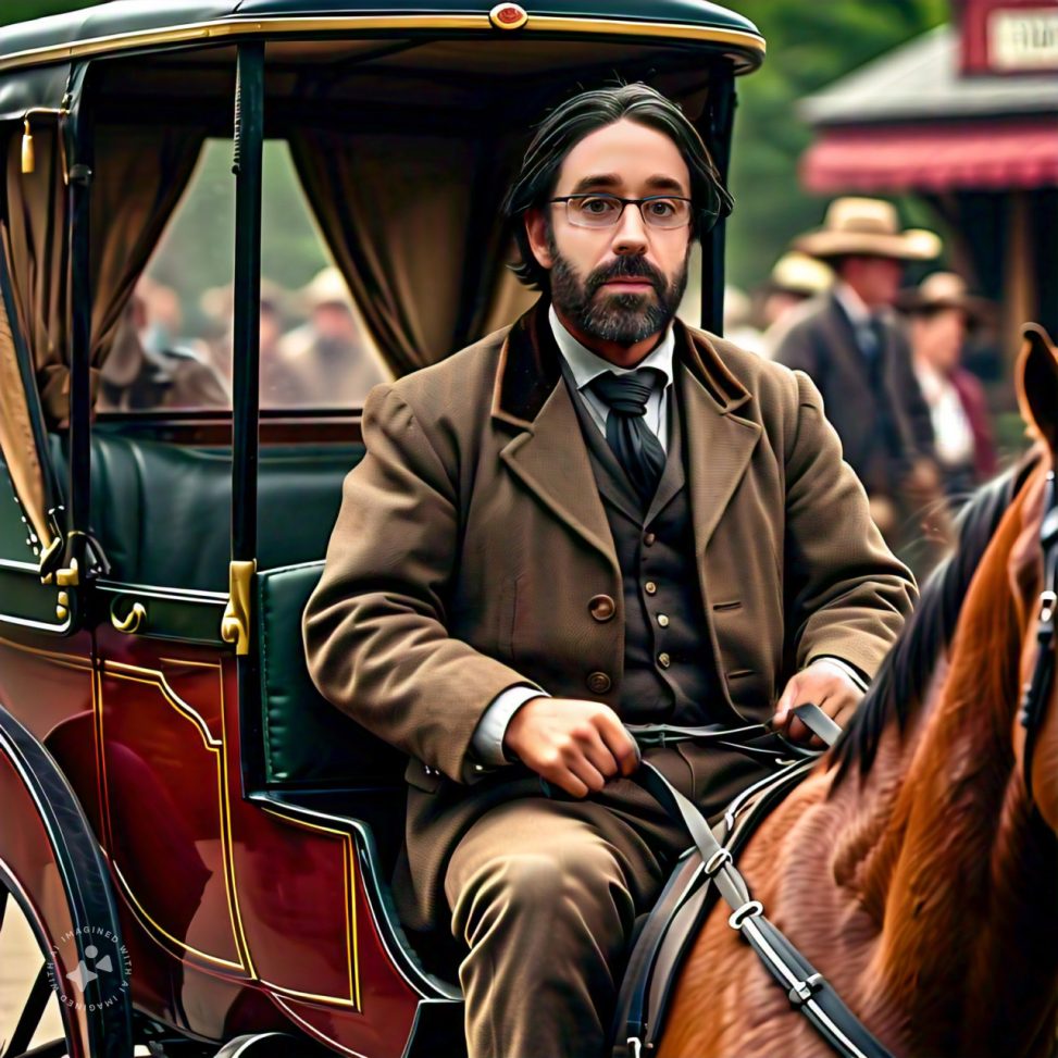 Imagine me riding on a horse and buggy